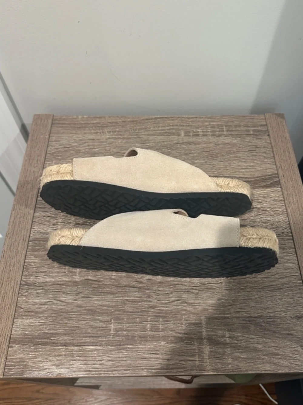Manebí Nordic Espadrille Sandals in Tan and Light Blue Suede